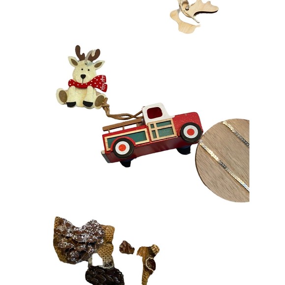 Rustic Primal Farmhouse Christmas Tree Ornaments Garland Cards Set 25 Piece - Picture 6 of 10